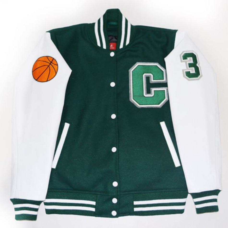 Green & White Standard Letterman Jacket